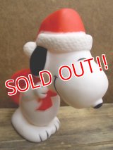 ct-121010-06 Snoopy / 80's Vinyl Squeak Toy "Santa"