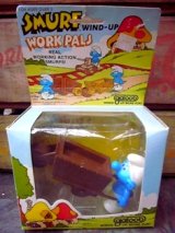 ct-110208-04 Smurf / 80's Wind Up "WORK PALS" BOX