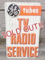 dp-120705-30 General Electric / G.E Tubes 40's-50's TV RADIO SERVICE sign