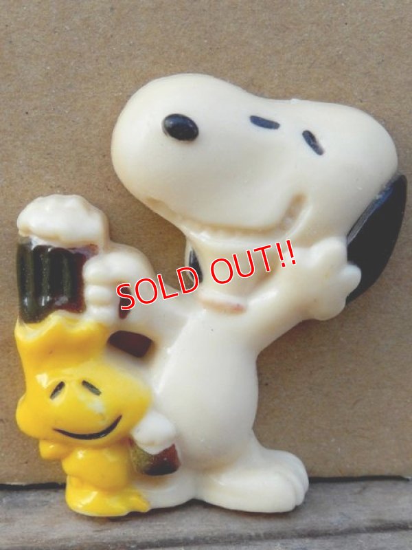 画像1: ct-131201-47 Snoopy & Woodstock / 70's Magnet "Cheers!"