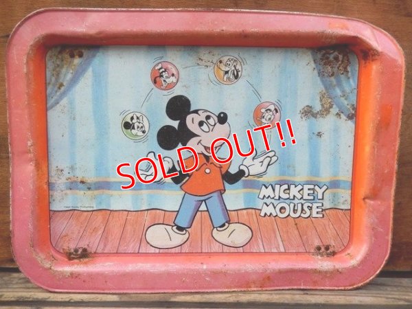 画像1: ct-100626-50 Mickey Mouse / 70's Kid's Tin Table