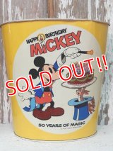 ct-140509-26 Mickey Mouse / 50 yeas of Magic Tin Trash Box