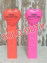 pz-130917-04 Neon Valentine's Heart / 90's PEZ Dispenser set of 2