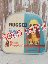 ct-141001-23 Hush Puppies / 70's Cardboard sign "Rugged with Steel Shank Support"