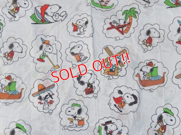 画像1: ct-151017-02 PEANUTS / 70's Flat Sheet (Twin)