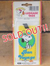 ct-151104-21 Snoopy / AVIVA 70's Luggage Tags "Bon Voyage"