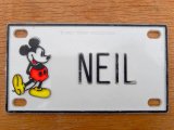 ct-150915-30 Mickey Mouse / 70's Name Plate "NEIL"