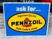 画像1: dp-160302-17 Pennzoil / 70's W-side Metal Sign (1)