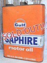 dp-161101-10 Gulf / 60's-50's Saphire Two U.S Gallons Motor Oil Can