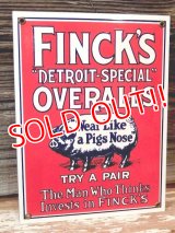 dp-170404-06  Finck's Overalls / 1930's Porcelain Sign