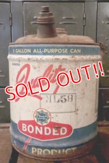 dp-180601-34 Bonded Gas & Oil / 1940's-1950's Quality 5 Gallon Oil Can