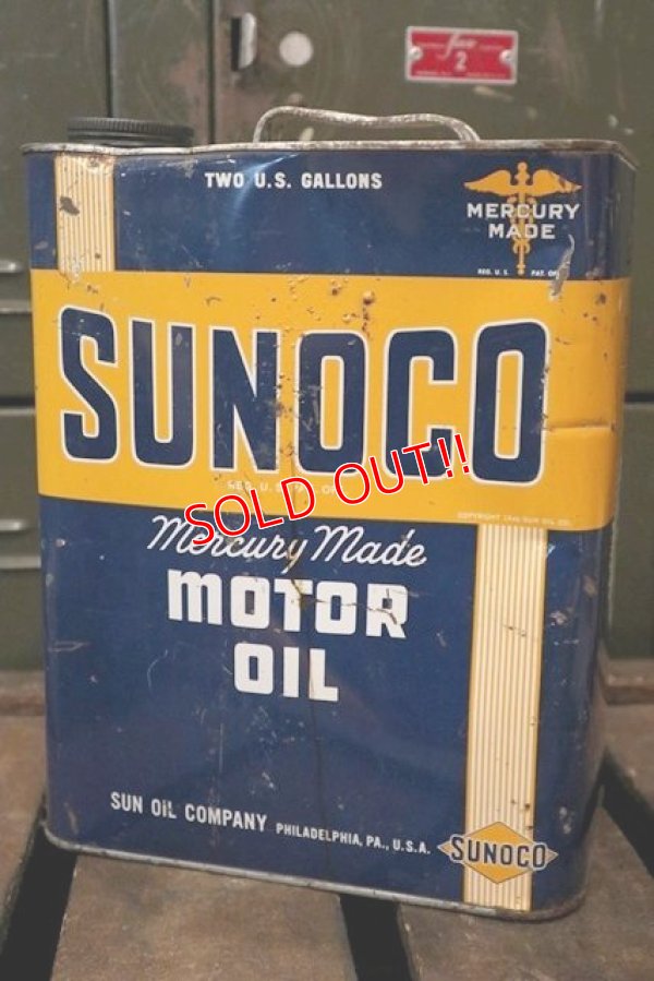 画像1: dp181001-03 SUNOCO / 1950's 2 Gallons Motor Oil Can