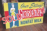 dp-181101-21 SLENDERIZE NONFAT MILK / 1950's Metal Sign