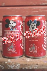 ct-190101-26 Mickey Mouse & Minnie Mouse / 1980's Coca Cola Classic Can Set