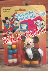 ct-190301-25 Mickey Mouse / Superior 1980's Gum Ball Pocket Pack Dispenser