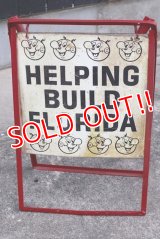 ct-190401-05 Reddy Kilowatt / 1950's-1960's Stand Sign "Helping Build Florida"