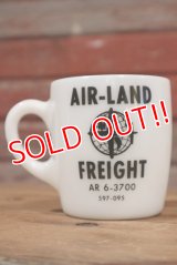 dp-190401-44 Unknown / Vintage AIR-LAND FREIGHT Milk Glass Mug