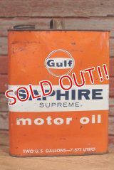 dp-190601-15 Gulf / 1960's Saphire Supreme Two U.S Gallons Motor Oil Can