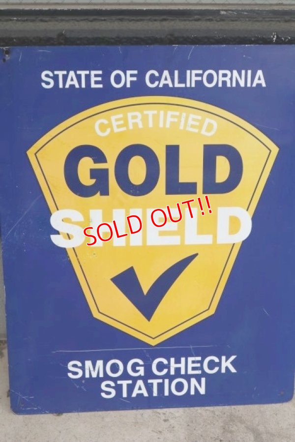 画像2: dp-190601-16 California GOLD SHIELD / Smog Check Station 1980's〜Metal Sign