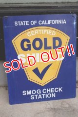 dp-190601-16 California GOLD SHIELD / Smog Check Station 1980's〜Metal Sign