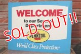 dp-191101-30 Pennzoil / 1990's W-side Plastic Sign "WELCOME"