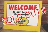 dp-191101-28 Pennzoil / 1990's W-side Plastic Sign "WELCOME"