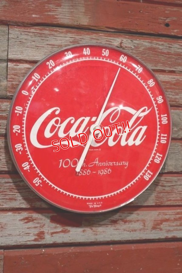 画像1: dp-200401-09 Coca Cola / 100th Anniversary 1986 Thermometer