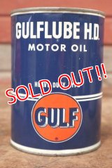 dp-200403-17 GULF / 1940's-1950's GULFLUBE H.D. 1QT Motor Oil Can