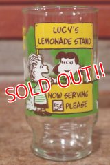 gs-200501-12 PEANUTS / Anchor Hocking 170's Glass "Lucy's Lemonade Stand"