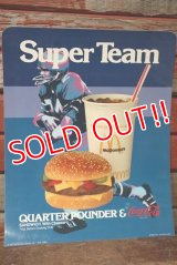 dp-201201-62 McDonald's / 1977 Super Team QUATER POUNDER % Coca Cola Sign