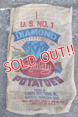 dp-210401-66 DIANMOND POTATOES / Vintage Burlap Bag