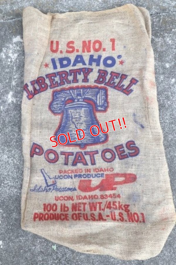 画像1: dp-210401-66 IDAHO LIBERTY BELL POTATOES / Vintage Burlap Bag