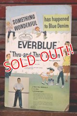 dp-210601-01 Good Housekeeping / 1950's "EVERBLUE" Denim Cardboard Sign