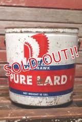 dp-210801-53 Rath BLACK HAWK PURE LARD / 1950's Bucket Tin Can