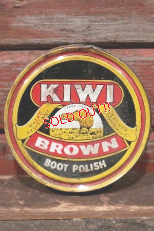 画像1: dp-210901-71 KIWI / 1970's〜BOOT POLISH "BROWN" Can