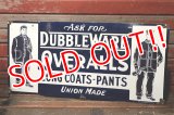 dp-211201-31 DUBBLE WARE OVERALLS / 1930's-1940's Enamel Sign