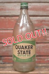 dp-220301-50 QUAKER STATE MOTOR OIL / 1940's Glass Bottle