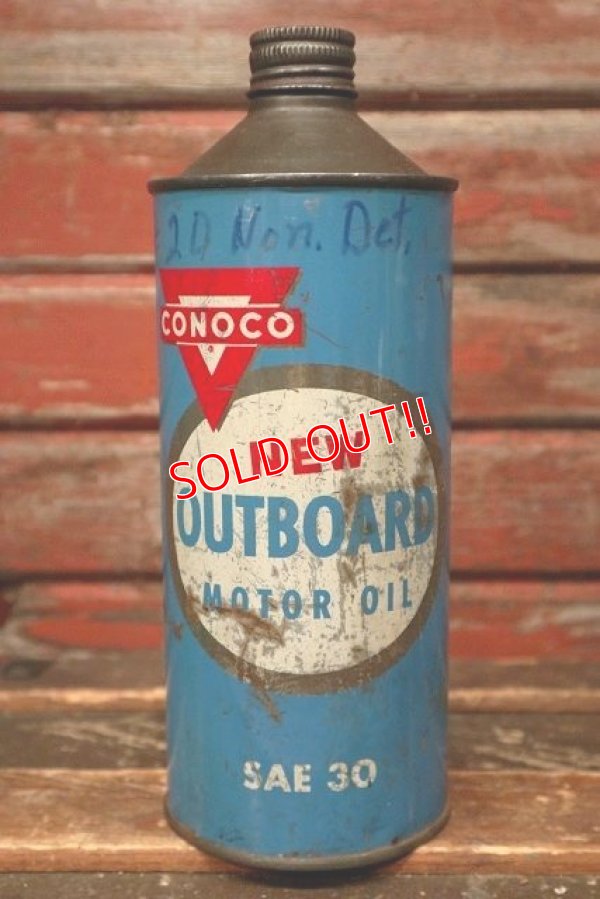 画像1: dp-220301-99 CONOCO / 1960's-1970's OUTBOARD MOTOR OIL Can