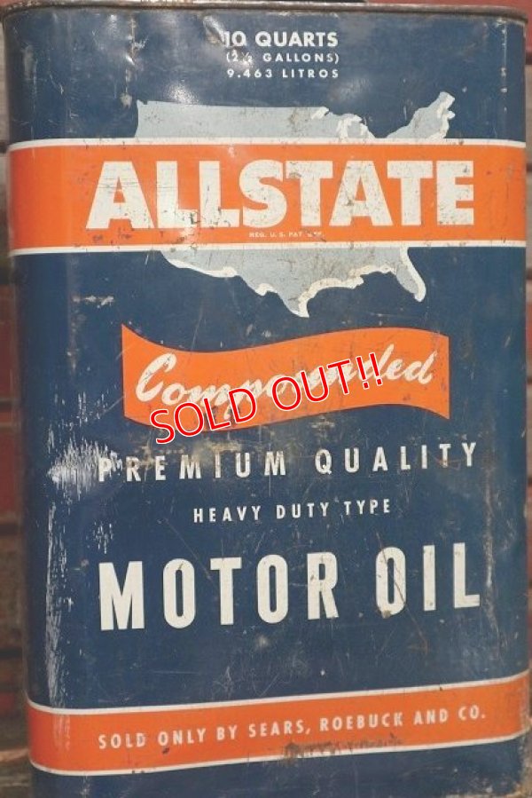 画像2: dp-220301-47 ALLSTATE MOTOR OIL / 1940's-1950's  2 1/2 U.S. Gallons Can