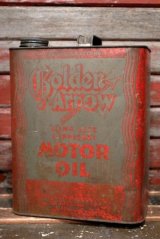 dp-220301-43 Golden Arrow MOTOR OIL / Vintage 2 U.S. Gallons Can