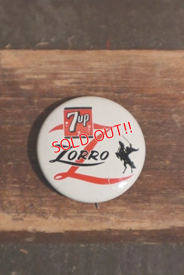 画像1: dp-220401-302 7up / Zorro 1957 Pinback