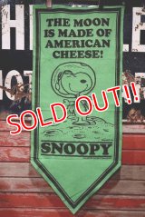 ct-220501-07 PEANUTS / 1960's Snoopy Banner "The Moon Is Made of American Cheese!"