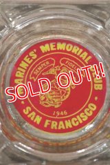 dp-20719-34 MARINES' MEMORIAL CLUB SAN FRANCISCO / Vintage Glass Ashtray