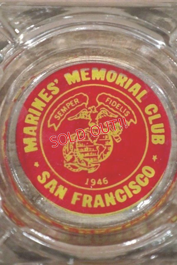 画像1: dp-20719-34 MARINES' MEMORIAL CLUB SAN FRANCISCO / Vintage Glass Ashtray