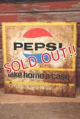 dp-220901-42 PEPSI / 1960's W-side Metal Sign "Take home a case"