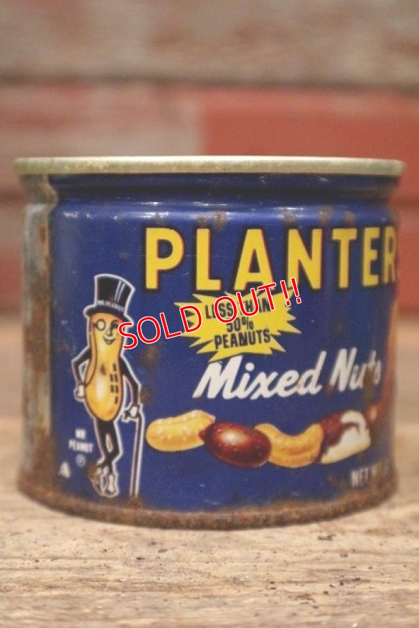 画像1: dp-220901-55 PLANTERS / MR.PEANUT 1970's-1980's Mixed Nuts Tin Can