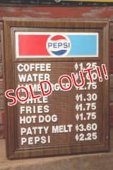 dp-220901-38 PEPSI / 1970's Menu Board Sign