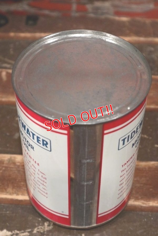 画像4: dp-220301-71 TIDEWATER / 1950's MOTOR OIL One U.S. Quart Can