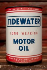 dp-220301-71 TIDEWATER / 1950's MOTOR OIL One U.S. Quart Can