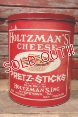 dp-221101-32 HOLTZMAN'S CHEESE PRETZ-STICKS / 1940's Tin Can